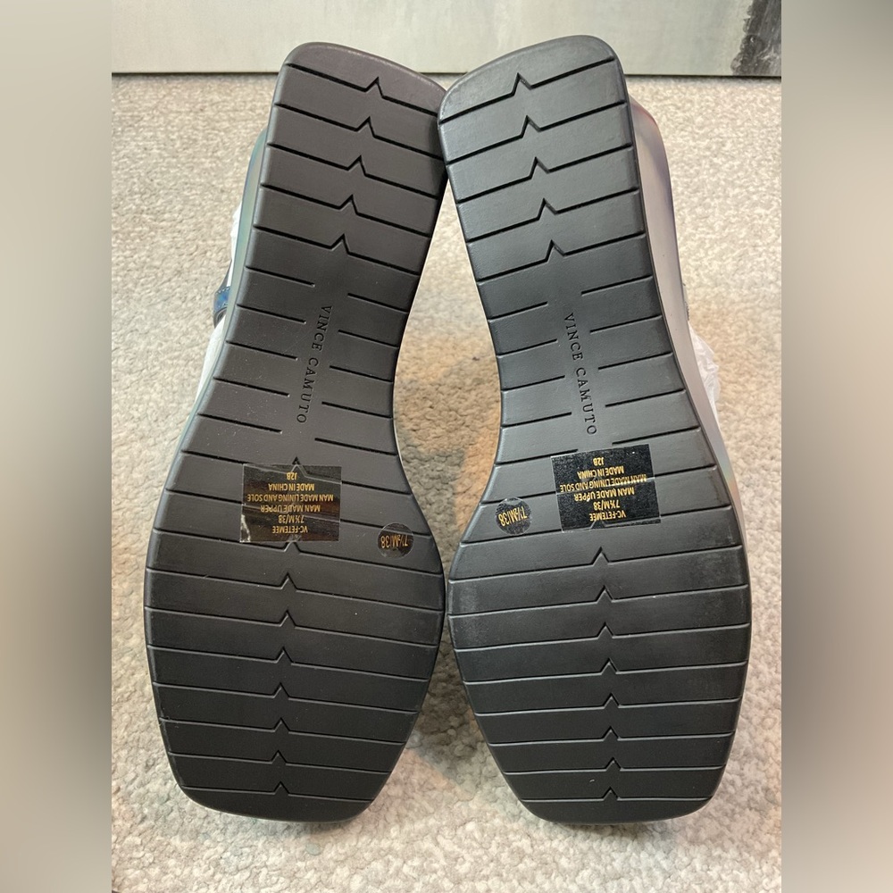 Vince Camuto Platform Wedge Sandal in Gunmetal Holographic ๐โจ - Size 7.5 (NIB) - Picture 12 of 16